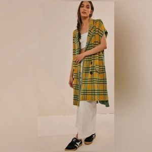 13. NWOT Free People Free people Plaid Sleeveless Peacoat